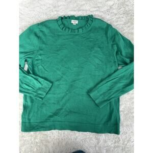 J. Crew women’s XL Green Pullover Sweater. Pretty Neckline, Exc. Quality